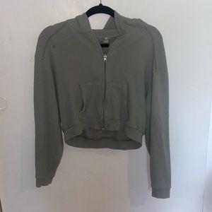 Sage green Skims cropped zip up